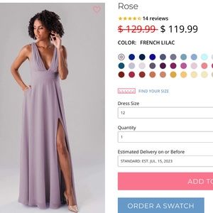 Kennedy Blue Rose Bridesmaid Dress French Lilac